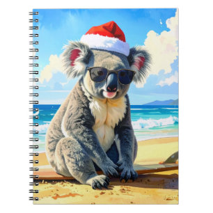 Sun and Surf Koala Santa Hat An Aussie Christmas Notebook