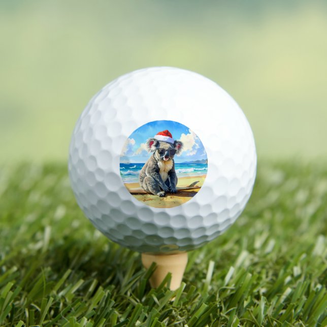 Sun and Surf Koala Santa Hat Golf Balls (Insitu Tee)