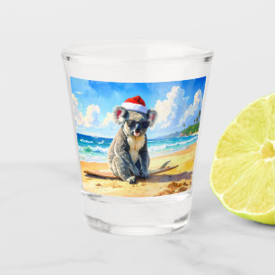 Sun and Surf Koala Santa Hat Shot Glass