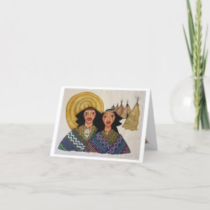 Sun and two indians colourful Note Card