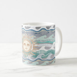 sun and waves coffee mug