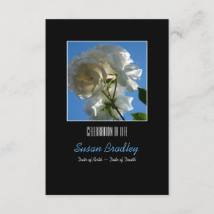 Sun and White Roses Celebration of Life Invitation