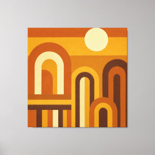Sun & Arches Mid Century Modern Geometric Design Canvas Print