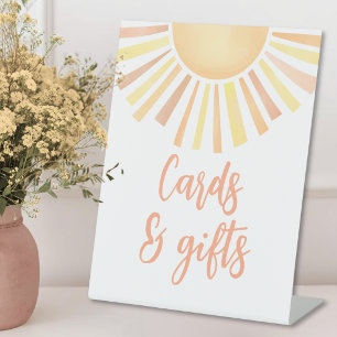 Sun Baby Shower Cards And Gifts Pedestal Sign