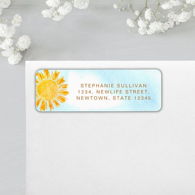 Sun Baby Shower Return Address Label (Creator Uploaded)