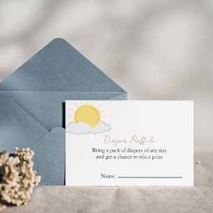 Sun baby shower Rustic Diaper Raffle Invitation