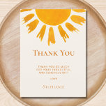 Sun Baby Shower Thank You  Postcard<br><div class="desc">This simple baby shower thank you postcard is decorated with a yellow watercolor sun and simple typography on a soft cream background. Easily customisable. Use the Design Tool to change the text size, style, or colour. Because we create our artwork you won't find this exact image from other designers. Original...</div>