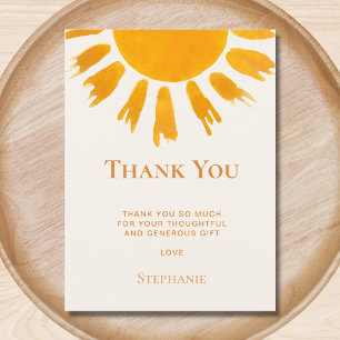 Sun Baby Shower Thank You Postcard