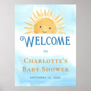 Sun Baby Shower Welcome Sign