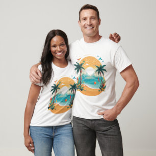 Sun Beach palm tree  T-Shirt