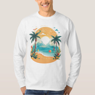 Sun Beach palm tree  T-Shirt