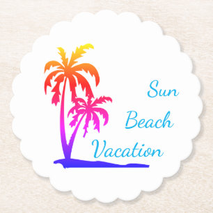 Sun beach vacation palmtree coaster
