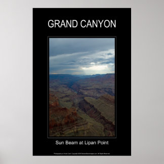 Sun Beam at Lipan Point 4859 Black Poster