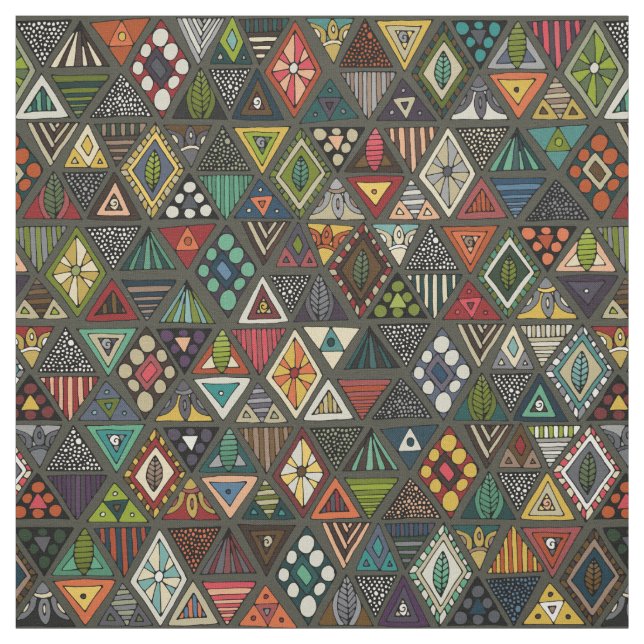 sun bear geo dark fabric (Swatch)
