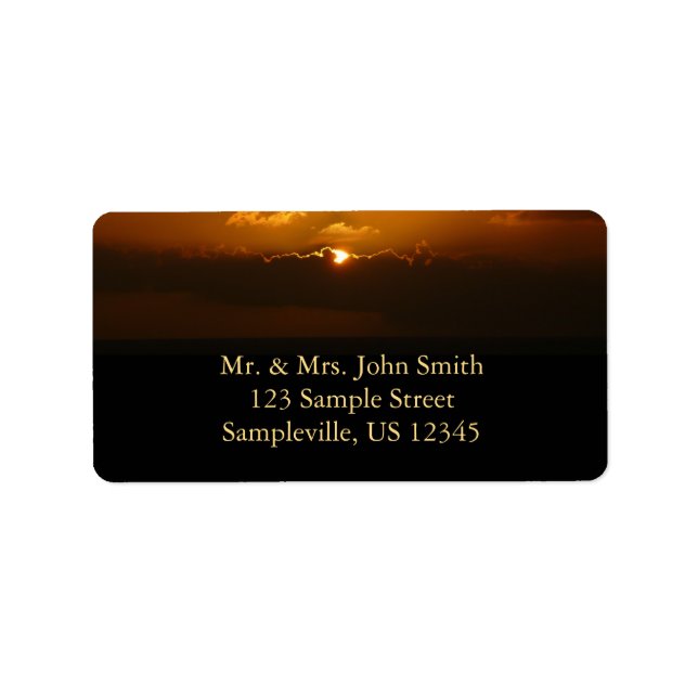 Sun Behind Clouds I Orange Seascape Label (Front)