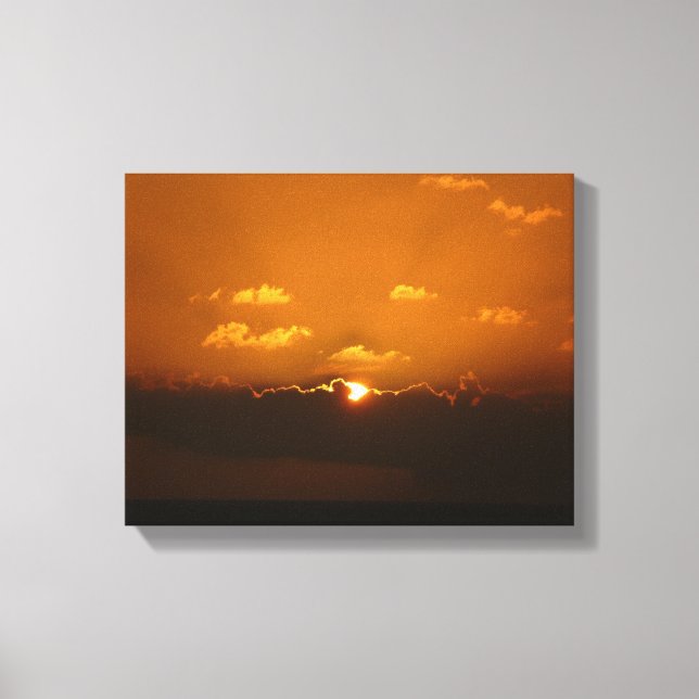 Sun Behind Clouds I Orange Sunset Photo Canvas Print (Front)