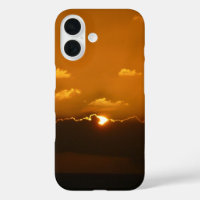 Sun Behind Clouds I Orange Sunset Photo