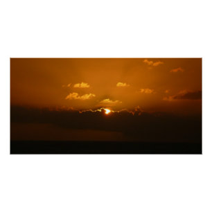 Sun Behind Clouds I Orange Sunset Photo Poster