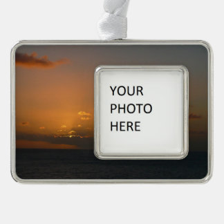 Sun Behind Clouds II Seascape Silver Plated Framed Ornament