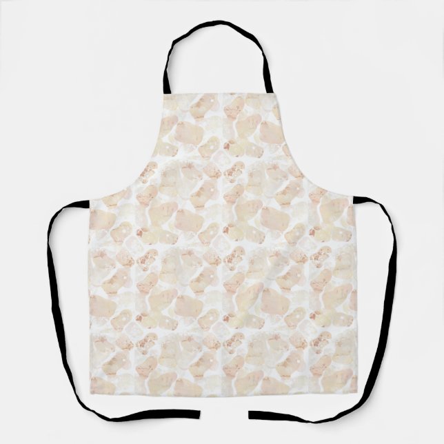 Sun-Bleached Coastal Blooms - Abstract Watercolor  Apron (Front)