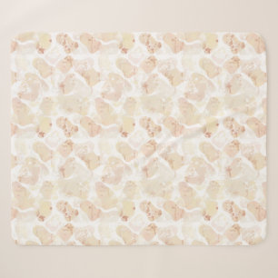 Sun-Bleached Coastal Blooms - Abstract Watercolor Sherpa Blanket