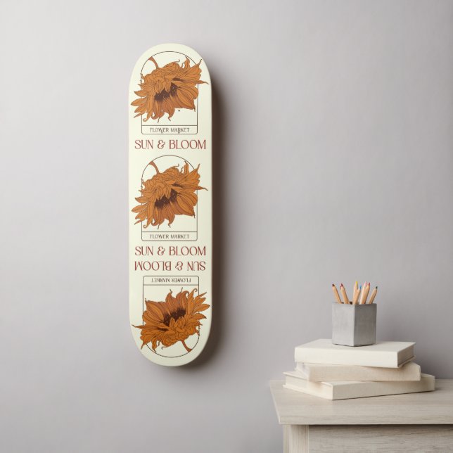Sun & Bloom Skateboard (Wall Art)