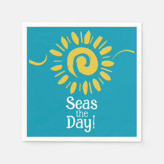 Sun Blue Yellow White Beach Seas Day Cocktail Napkin