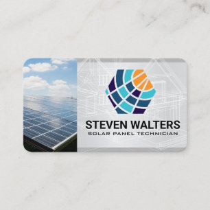 Sun Blueprints Solar Tech Energy Business Card