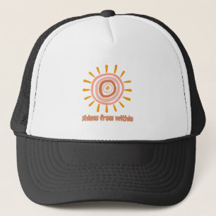 Sun Boho Art: "Shine from within" quote for self-e Trucker Hat