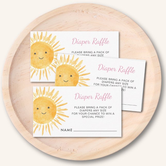 Sun Boho Diaper Raffle Ticket Baby Shower Enclosure Card (Creator Uploaded)