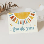 Sun Boho Retro Thank You Card<br><div class="desc">Boho Retro Sun Thank You Card - Perfect for Here Comes the Son Baby Showers or First Trip Around The Sun Birthdays</div>