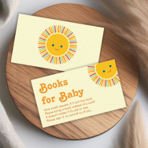 Sun Books for Baby Shower Cute Orange Retro Fonts