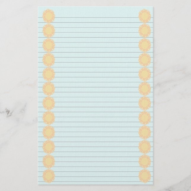 Sun Border stationery-optional lines Stationery (Front)