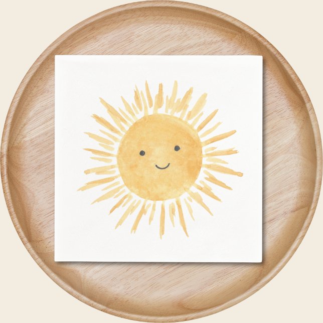 Sun Boy's Birthday Party Napkin (Creator Uploaded)