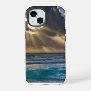 Sun Breaking Through Clouds Over Sea iPhone 15 Case