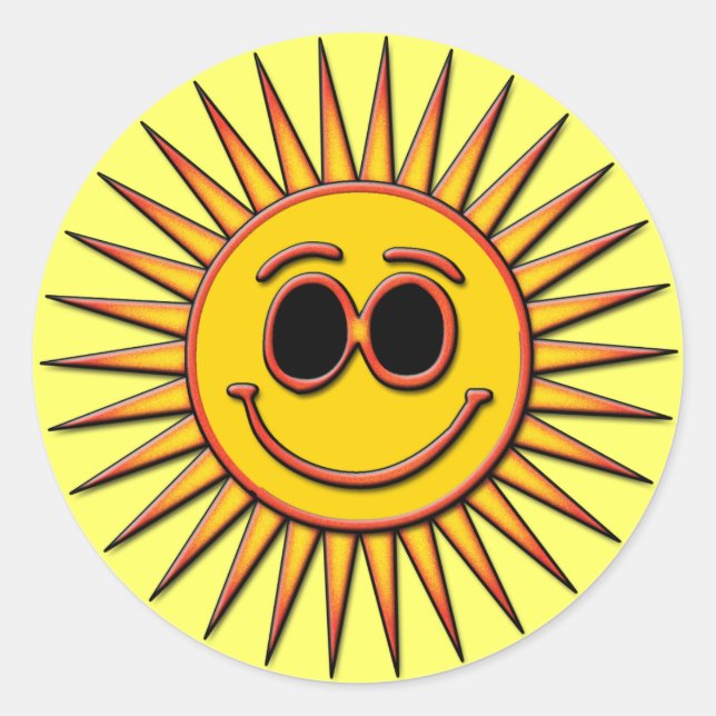 SUN CLASSIC ROUND STICKER (Front)