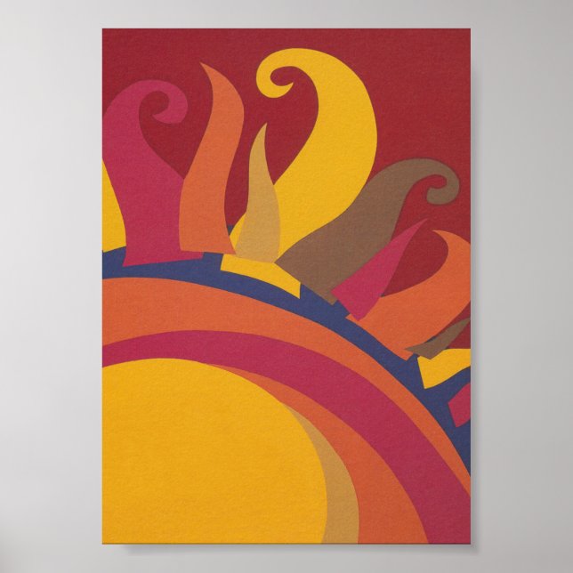 Sun Colourful Retro Vintage Poster (Front)