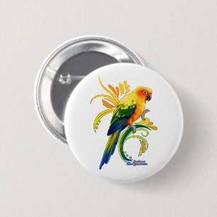Sun Conure 6 Cm Round Badge