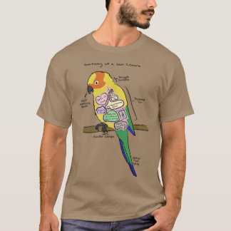 Sun Conure Funny Parrot   Anatomy of a Sun Conure  T-Shirt