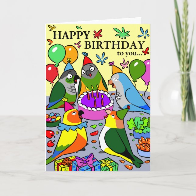 sun conure gcc quaker caique senegal parrot happy card (Front)