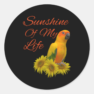 Sun Conure Parrot Sunshine Classic Round Sticker