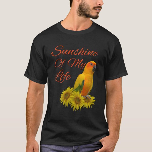 Sun Conure Parrot Sunshine Sunflower T-Shirt (Front)