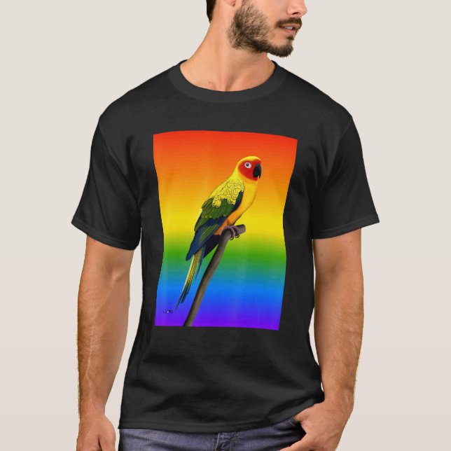 Sun Conure Rainbow Bird Bird Birdwatcher Diversity T-Shirt (Front)
