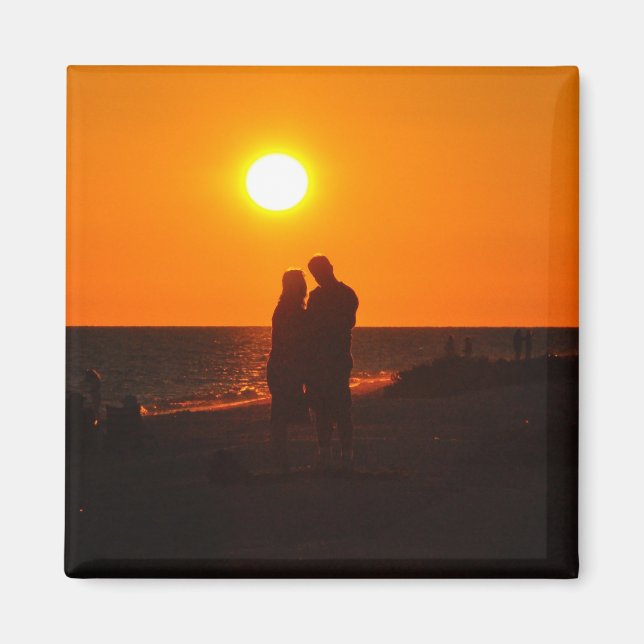 Sun Couple Silhouette Love Sanibel Sunset Magnet (Front)