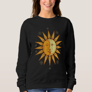 Sun Crescent Moon Astronomy Celestial Body Boho As Sweatshirt
