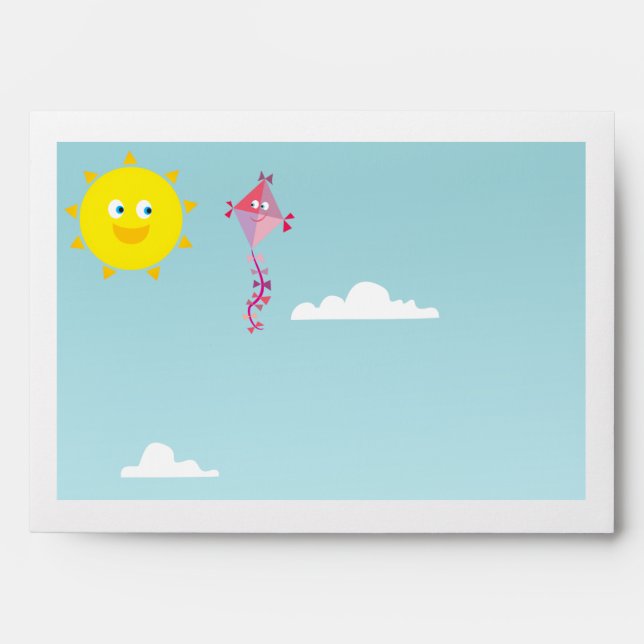 Sun Cute Cartoon Return Address Envelope (Front)