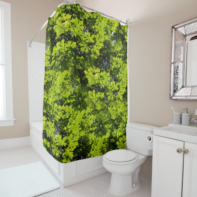 Sun-Dappled Leaves in the Forest Shower Curtain (In Situ)