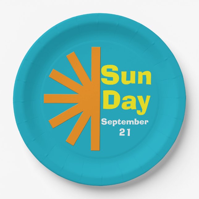 Sun Day For Solar Energy Paper Plate (Front)