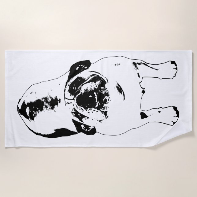 Sun Deck Bulldog Bold Beach Towel (Front)