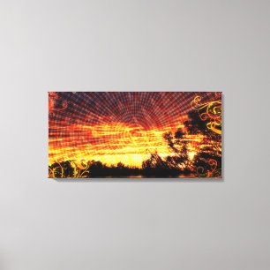 Sun Decor Sunset Fantasy Art Wrapped Canvas